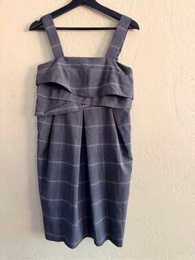 To the Max Gray Windowpane Midi Dress